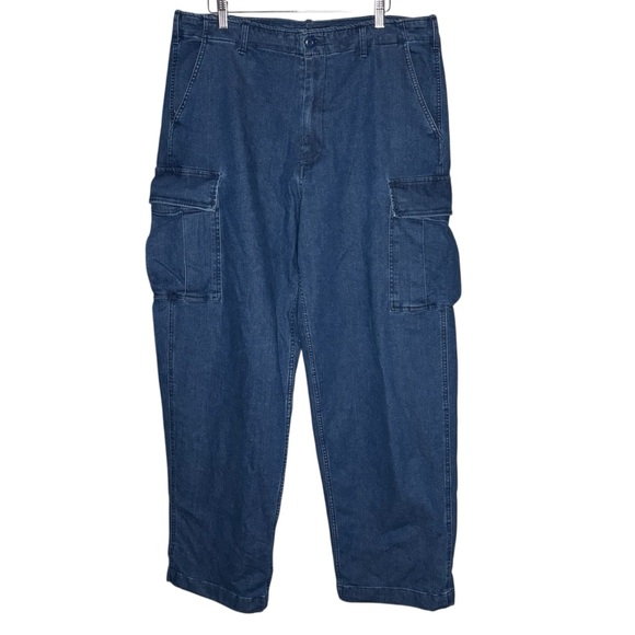 Uniqlo Wide Cargo Pants | Denim - Picture 1 of 4